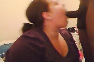 My large breasted BBC slut knows how to engulf my large dark schlong