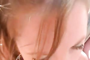 Sensual oral sex from my redhead milf honey outside on webcam