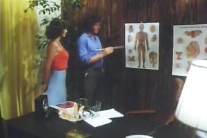 Lustful brunette hair enjoys 69 oral sex in the garden in retro movie