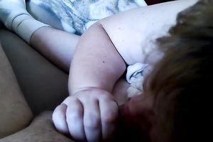 My bulky white women acceded to give blowjob on a pov camera