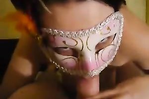 Beautiful Bulgarian girlfriend gives me oral in the mask